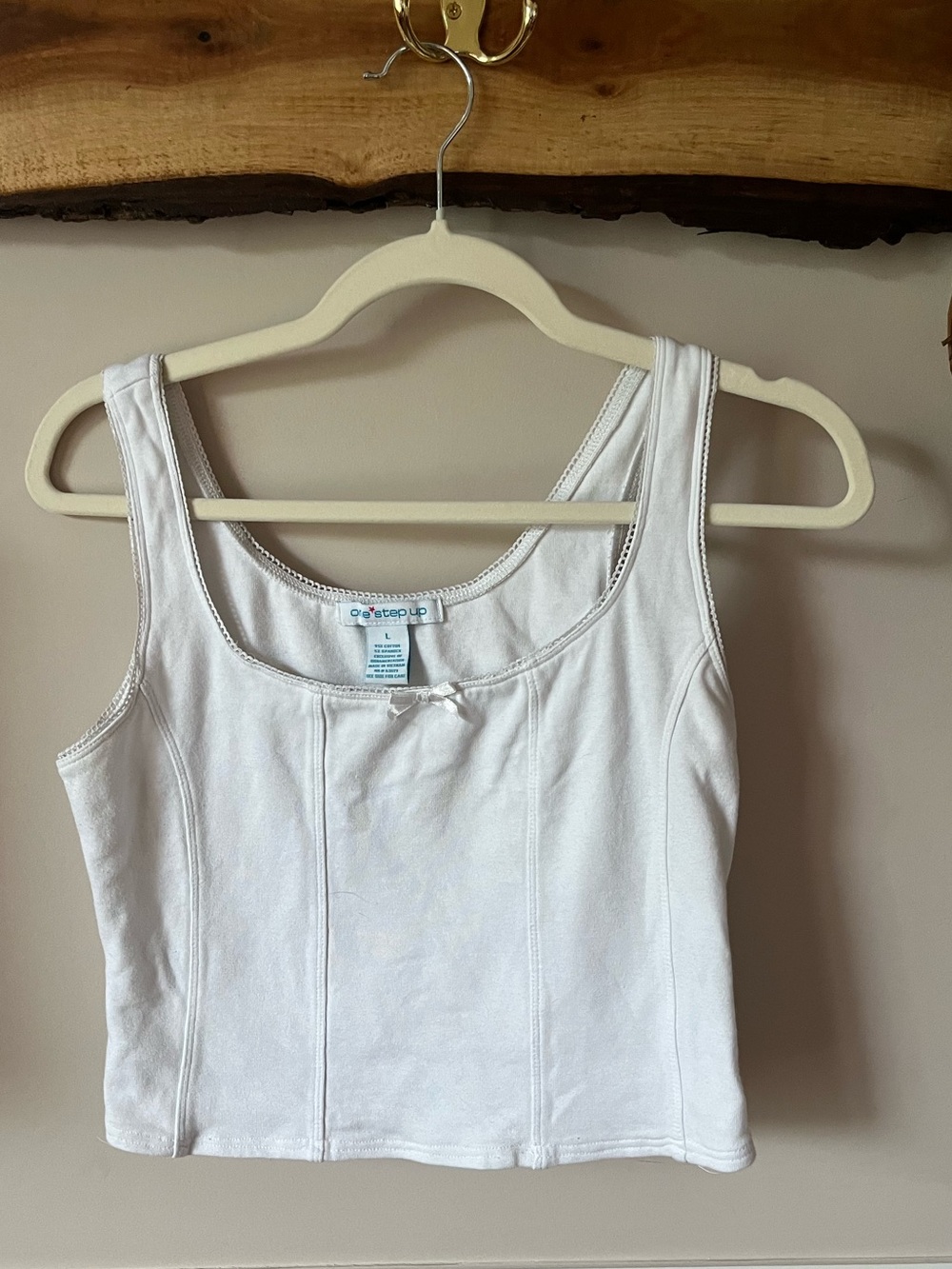 Energie One Step Up White Cropped Tank Top 90s Y2K Vintage size M